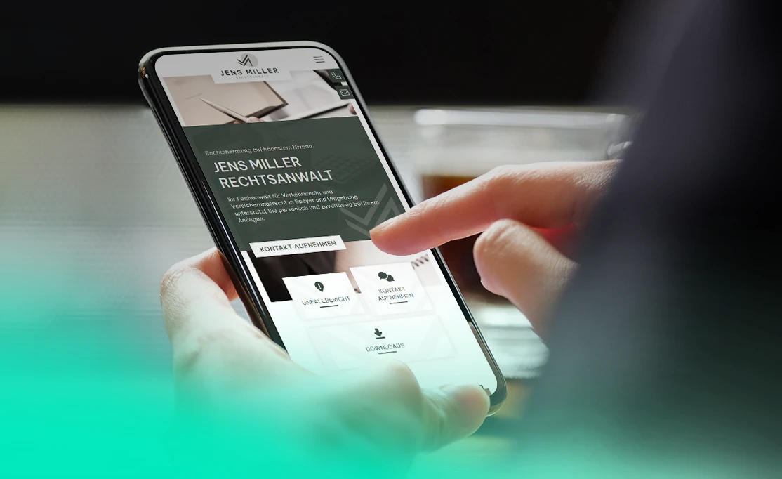 Webdesign mobile Device Webdesign Agentur in Neustadt Weinstraße zeigt Design von Kundenprojekt